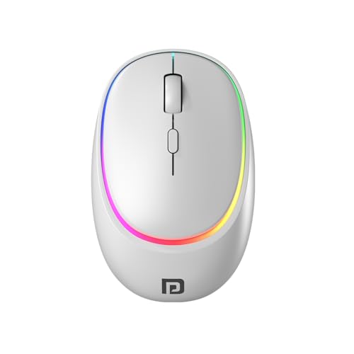 Image of Portronics Toad IV Bluetooth Mouse with 2.4 GHz Wireless (Dual Connectivity), Rechargeable, Connect up to 3 Devices, RGB Lights, Adjustable Optical DPI, for Laptop, PC, Tablet, Smartphone (White)