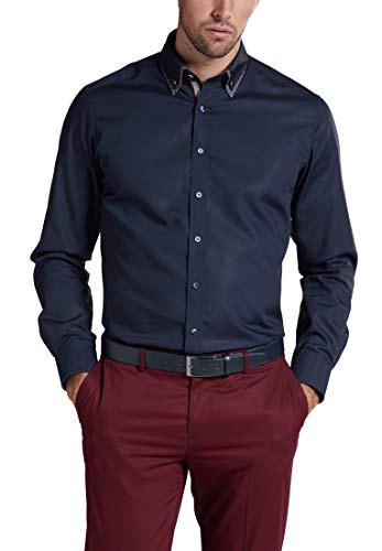 eterna Langarm Hemd MODERN FIT Popeline unifarben