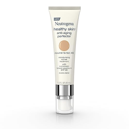 Neutrogena Healthy Skin Anti-Aging Perfector Tinted Facial Moisturizer and Retinol Treatment with Broad Spectrum SPF 20 Sunscreen with Titanium Dioxide, 40 Neutral to Tan, 1 fl. oz