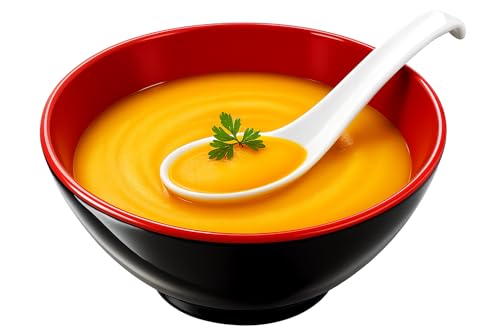 Image of Asian Soup Spoons Set - Durable Melamine Spoon for Ramen, Miso, Japanese & Chinese Soups - Comfortable Grip, Dishwasher Safe & Long-Lasting - Perfect for Home & Restaurant Use | One Set / 6PCS