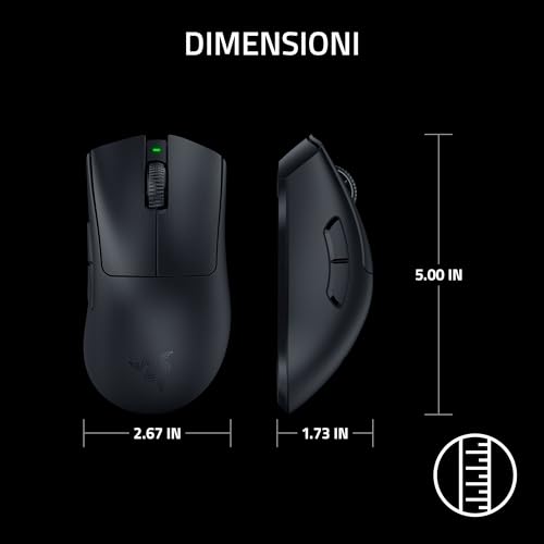 DeathAdder V3 Pro - Mouse leggero per E-Sport Ergonomico Wireless (Design Leggero da 63 grammi, Sensore Ottico Focus Pro 30K, Interruttori del Mouse Gen-3, Wireless HyperSpeed) Nero - Mouse gaming - Immagine 8