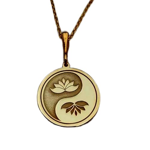 Collier lotus yin yang léger pour éviter les allergies cutanées