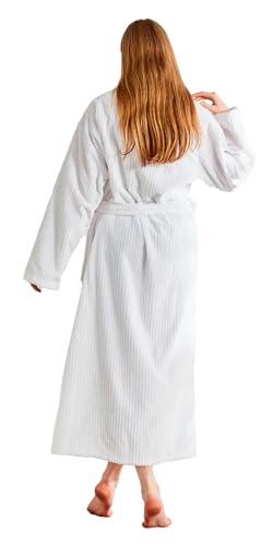 Women’s Plush Soft Fleece Robe – Fluffy Warm Jacquard Bathrobe, Cozy Loungewear for Spa, Sleep, and Relaxation4