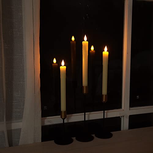 Homemory Velas LED con mando a distancia, velas de pizarra sin llama, velas LED que funcionan con pilas, cera real, mecha 3D, 6 unidades, cálidas, para decoración navideña