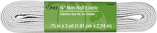 Dritz Non-Roll Elastic 3/4'X3yd-White