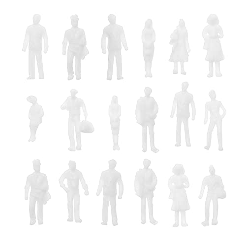 OTOTEC 100Pcs 1:150 White People Unpainted Figures Exquisite Miniature Character Models Decorative Accessories for DIY Making Mini Dollhouse Building