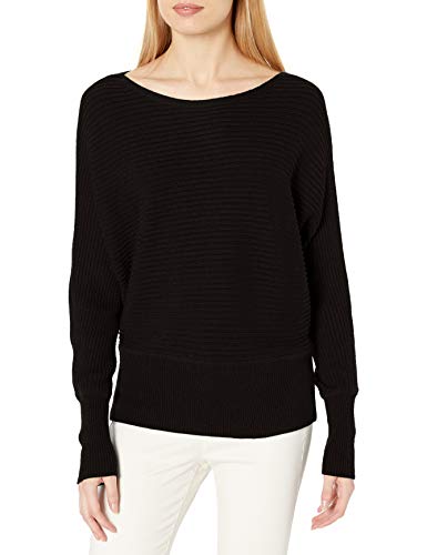 Amazon Brand - Daily Ritual Women's Ultra-Soft Horizonal Knit Dolman Sweater, Black, Medium