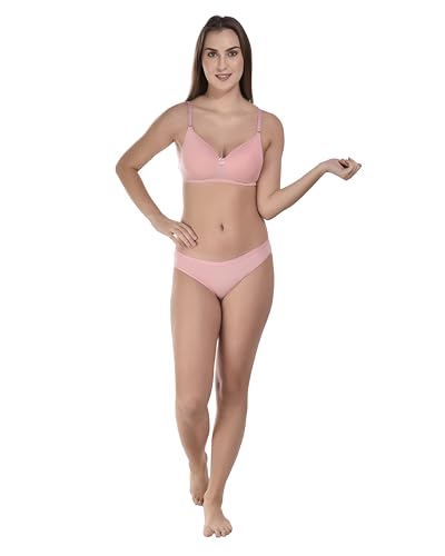 Image of SGC SWEDEN Women's Lingerie Set | Cotton Blend Lightly Padded Non Wire Push-Up Bridal Bra Panty Lingerie Set | Super Soft and Comfortable Lingerie Set
