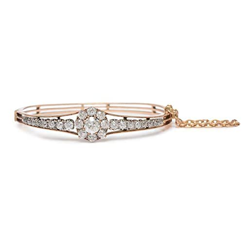 Dazzle Touch 5.00 Ct Antique Victorian Round Cut Diamond Bangle Bracelet In 14K Yellow Gold Plated (14K Rose Gold Plated) #TOP24