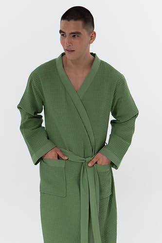 Image of SEYANTE Men's Waffle Kimono Bathrobe