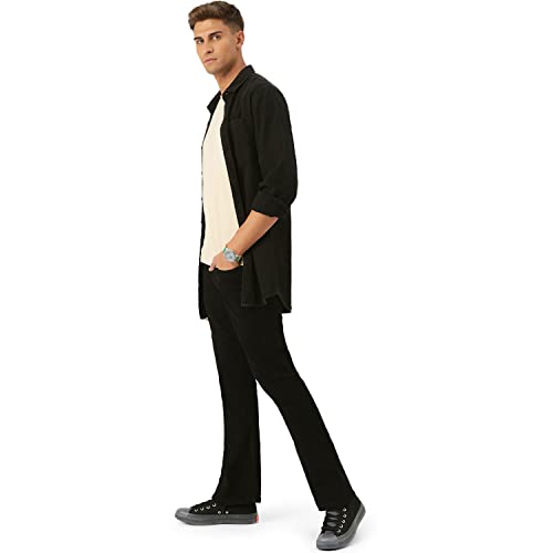 Image of PARIS HAMILTON Men Bootcut Fit Stretchable Bellbottom Denim Jeans
