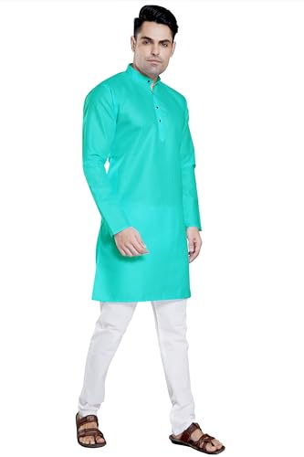 Image of DIVISIVE Men's Plain Cotton Blend Linen Slim Fit Kurta Pyjama Set