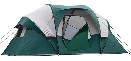 HIKERGARDEN Tente de Camping pour 10 Personnes – Tente familiale Portable Facile à Installer pour Le Camping, Tente dôme en Tissu Coupe- 35,6 x 28,9 x 28,8...