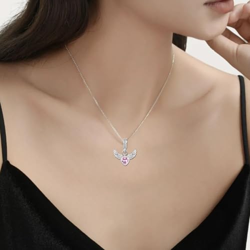 Abalorio de alas de ángel que no pierde brillo, compatible con pulseras Pandora 7