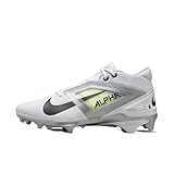 Nike Alpha Menace 4 Pro Football Cleats (FD7037-100, White/Metallic Silver/Photon Dust) Size 11