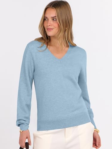 Image of ANRABESS Women's Long Sleeve V Neck Basic Sweaters | Classic Pullover Tops,Soft Loose,Business Casual Work,Travel Vacation,All Day Wear,Fall Spring Outfits,Winter Layer Clothing