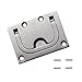 Zimjoy 1 Stück Einlassgriff Bodenhebe 76 x 57mm/2.99 2.24 Zoll Edelstahl Flush Hatch Locker,Hebegriff Bodenheber,mit 4 Schrauben für Marine,Yacht, Schließfach, Silber