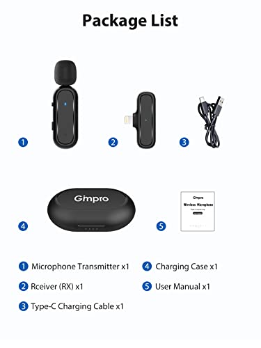Handy Mikrofon Mini,Gimpro MC1(A) 2.4GHz【Lightning】PLUG&PLAY Ansteckmikrofon mit Ladekoffer 3 Mode Denoise für Vlogging Live-Streaming Youtube Instagram,Drahtloses-Lavalier-Mikrofon-iPhone-iPad - Image 8