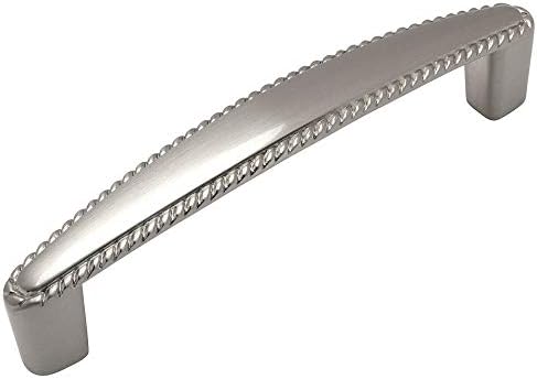 Cosmas 10 Pack 4111SN Satin Nickel Rope/Scroll Cabinet Hardware Handle Pull - 3-3/4" Inch (96mm) Hole Centers