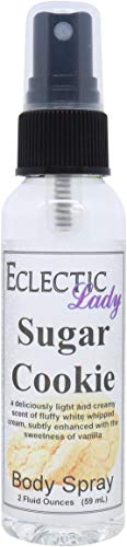 Eclectic Lady Sugar Cookie Body Spray, 2 ounces, Body Mist for Women with Clean, Light & Gentle Fragrance, Cologne with Soft, Subtle Aroma For Daily Use