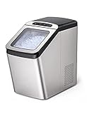 RaySonics Nugget Ice Maker for Countertop,Makes 26lb Sonic Ice per Day, Crunchy Pebble Ice Maker Machine with 3.3lb Ice Bin and Scoop, Self-Cleaning