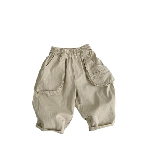 Kids Casual Loose Wide-Leg Pants Solid Vintage Cargo Trousers