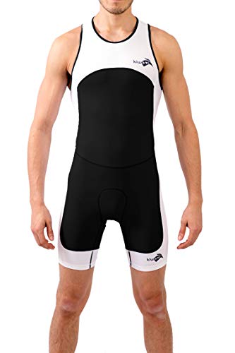 Kiwami Men's Prima Race Trisuit - Tri Suits - Trisuits Triathlon Men - (Black, White, Small)