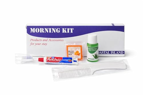 Image of Sevenhills 50 Sets Morning Kit - Guest Toiletry Kit with Toothbrush, Toothpaste, Soap 15g, Hair & Body Wash 20ml, Comb - Hotel Guest Room Amenities, Wedding Return Gift, Travel Essentials for Airbnb, Hospitals, Resorts, Camps