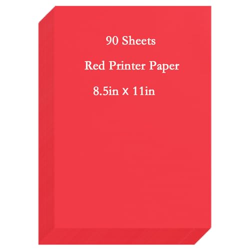 Luozong Red Paper 8.5 x 11 Printer Paper Red Copy Paper Letter Size Lightweight Colorful Construction Paper for Arts Crafts DIY Origami School Office Supplies
