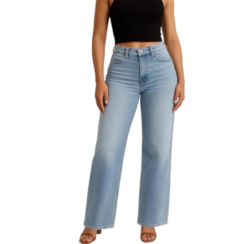 Curvola BBL Jeans, Curvola Jeans, Valvari Straight Leg Women's Soft & Breathable Stretch Enough for All-Day