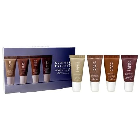 Summer Fridays The Mini Neutrals Lip Butter Balm Set - Vanilla - Vanilla Beige - Iced Coffee - Brown Sugar - Travel Size Cover