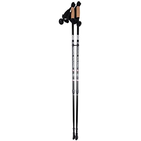 SMJ sport Adult Teles Coping Nordic Walking Poles Long Life Black Walking Pole - Black, One Size Cover