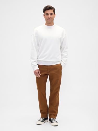 Image of Gap Men Solid Straight Fit Full Length Trousers
