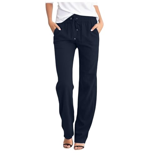 Pantalon droit femme taille haute finitions soignées style casual chic