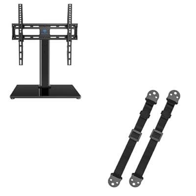 PERLESMITH Swivel Universal TV Stand & TV Anti-tip Straps PSTVS09&PSAS1