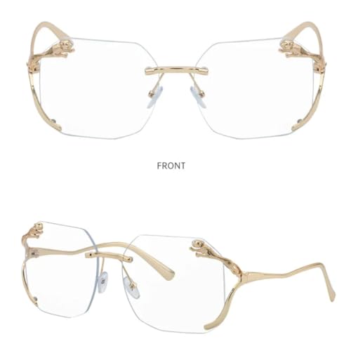 Lunettes de soleil oversize léopard au design punk rock géométrique - 4