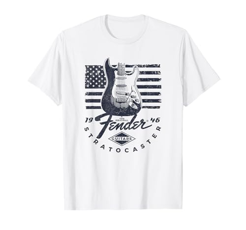 Fender 1946 Stratocaster American Flag Backdrop Camiseta