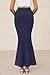 PRETTYGARDEN Women Fitted Mesh Mermaid Skirt 2025 Spring Summer Casual High Waisted Ruched Maxi Long Bodycon Going Out Skirts (Navy,Small)