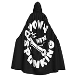 HYYTNHJSD Down with Spanking Hooded Cape Unisex Halloween Christmas Cape Costume Party Cape Black