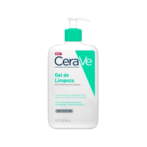 CeraVe Gel de Limpeza Facial para Peles Normais a Oleosas com 3 Ceramidas, Ácido Hialurôni...