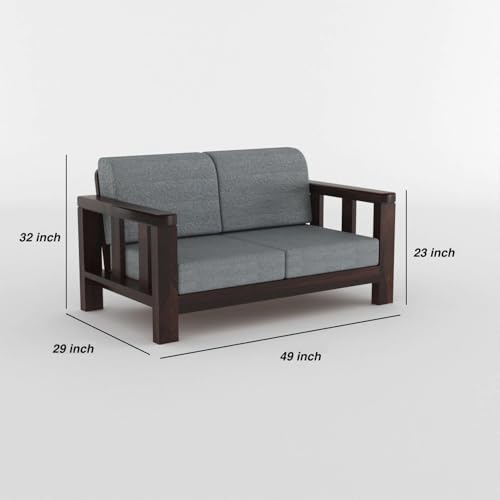 Image of Sheesham Solid Wood Six Seater Sofa Set for Living Room(6 Seater) (Walnut)