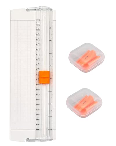 ZAMXHUG Guillotina de Papel - Pequeña Cortador de Papel con Regla Mini Cizalla Papel con Extension y Automático de Seguridad Salvaguardar para Manualidades Scrapbooking Etiqueta Papel Foto(A4)