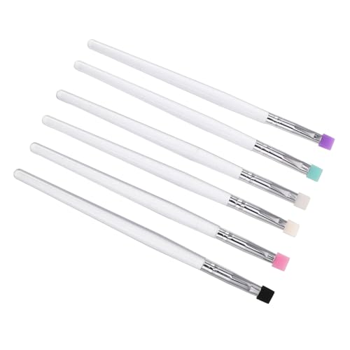 SAFIGLE 6Pcs Silicone Eye Makeup Brush Flat Eyelash Brush Glitter Eyeshadow Applicator Eyebrow Brush Portable Easy to Clean for Precise Eye Shadow Application and Blending