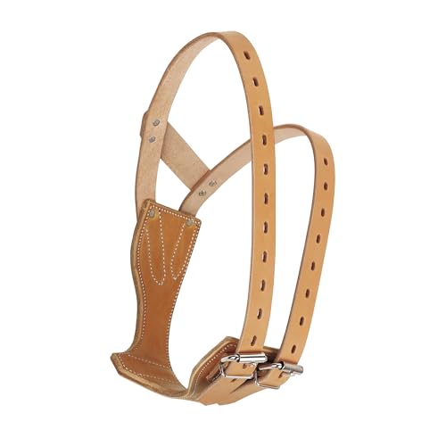 Weaver Equine Miracle Leather Horse Cribbing Collar Durable Secure Fit Horse Collar Equestrian Gear for All Ages and Breeds Medium Golden Brown