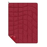 Rumpl The NanoLoft Puffy Blanket | Indoor Outdoor Camping Blanket for Traveling, Picnics, Beach Trips, Concerts | 38" x 52" | Crimson, Travel