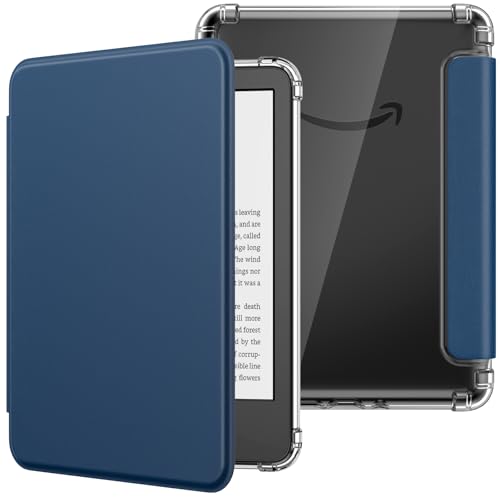 MoKo Case for 6" E-reader(11th Generation-2024/2022),Ultra Clear Soft Flexible Transparent TPU Back Cover Light Shell with Auto Wake/Sleep for E-reader 11th Gen 2024,Not fit BOOX & Kobo, Dark Sea Blue
