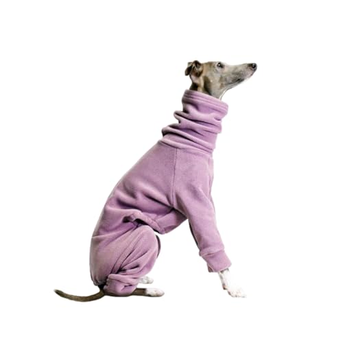 Pijama de Cuello Alto de Forro Polar Suave for Whippet, Ropa de Invierno cálida de Manga Larga for Galgo Italiano, Mono Completo for Perro Bedlington(3XL)