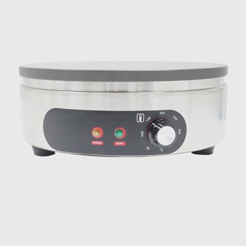 WYDDDARY Single Electric Round Crepe Maker 110V 2KW Commercial Pancake Machine Nonstick Pan Griddle Machine Pot Size 15.75? for Blintzes Eggs Bacon
