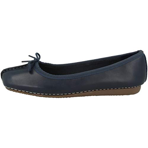 Clarks Womens Freckle Ice Navy Leather Flat Pumps - 4 UK/India (37 EU), Navy Blue (B0094Y6OW6) Amazon Price History, Amazon Price Tracker