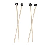 Alasum 4個マリンバ用バチ 本 ハンドル付きラバーマレット 耐久性 美しい